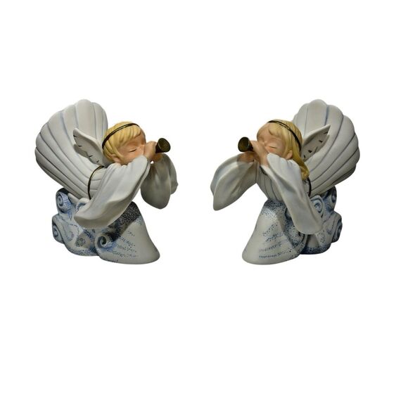 VTG Home Interiors‎ ANGELS BOY AND GIRL ANNOUNCING THE SAVIORS BIRTH Figurines - Picture 12 of 14